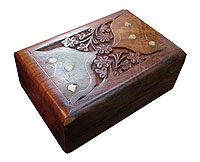 Wooden brass inlaid box