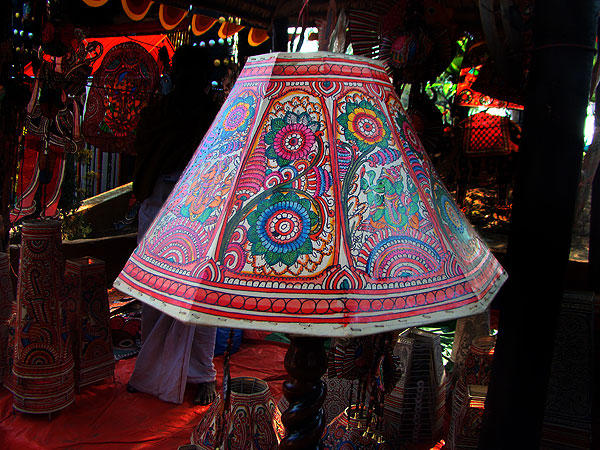 painted leather lamp